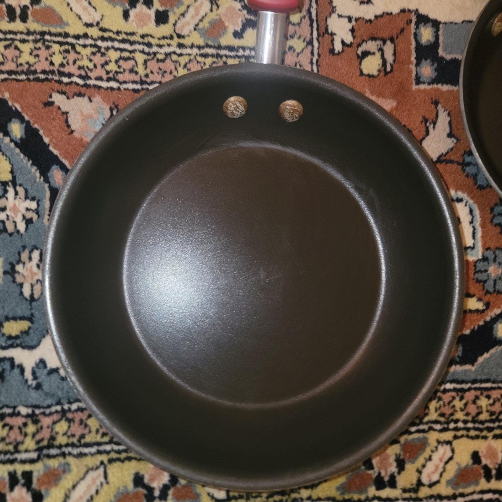 Rachel Ray cookware Fry Saute Simmer Red Pan set 9 1/8″ & 7 5/8″ non stick