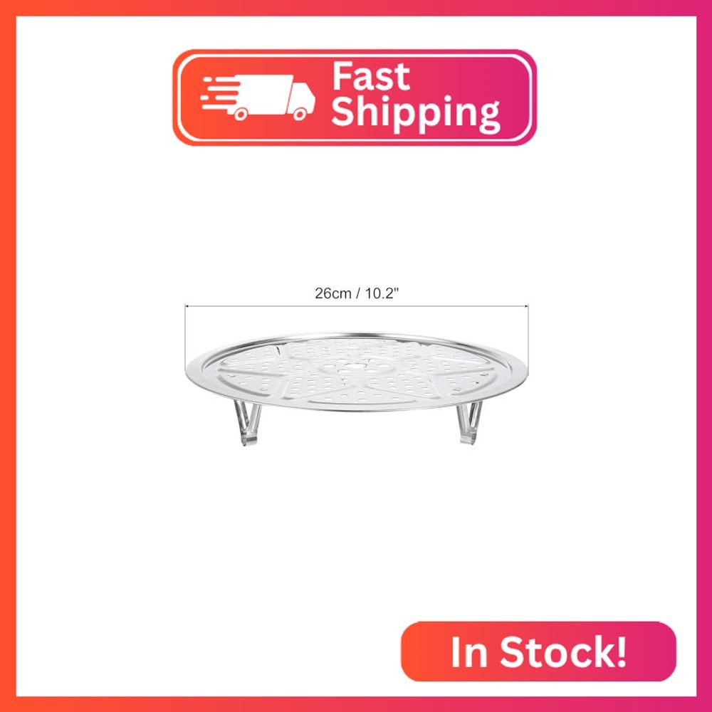 uxcell 3pcs Stainless Steel Steamer Rack with Stand, 10.2 Inches Pot Steaming Tr