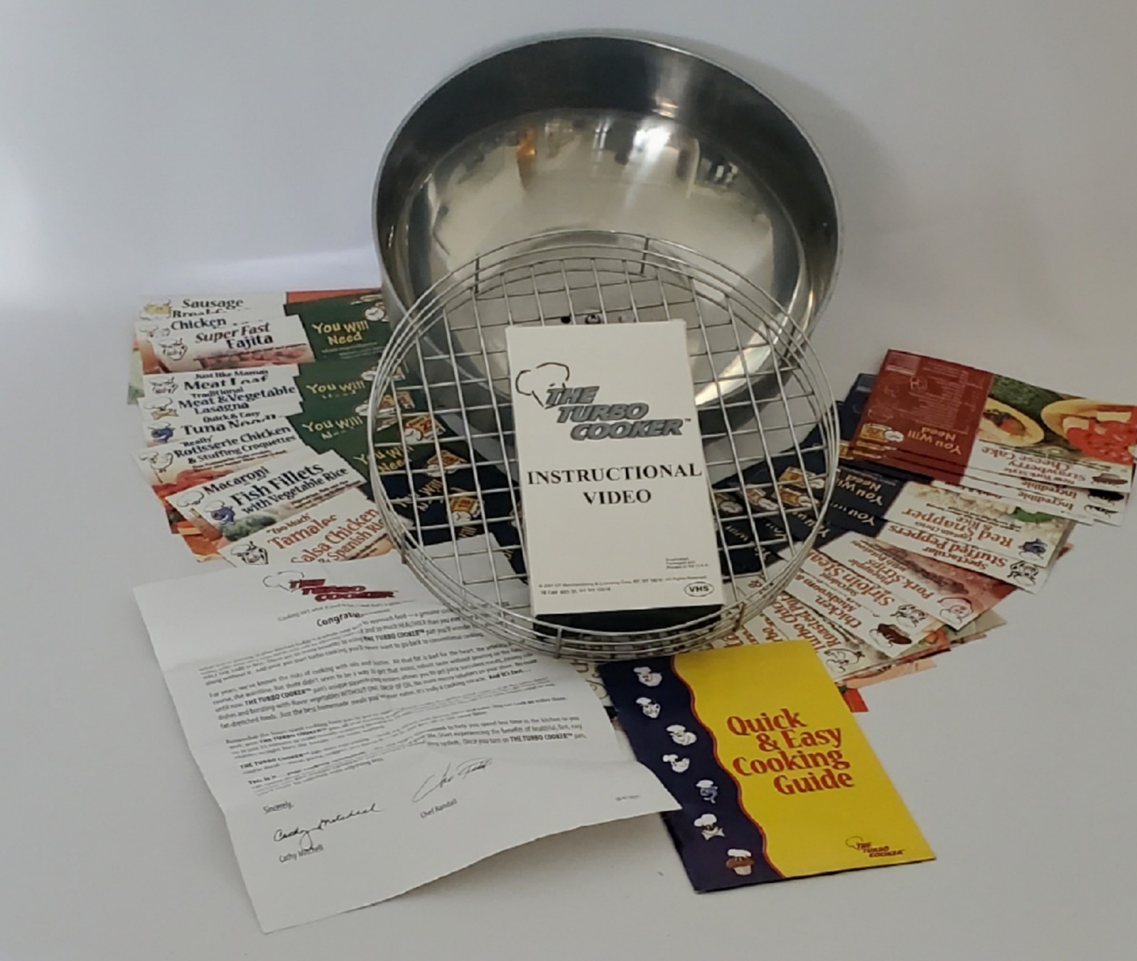 Turbo Cooker Plus Stovetop Cooking System Pan Vintage COMPLETE 30 Cards VHS Mint