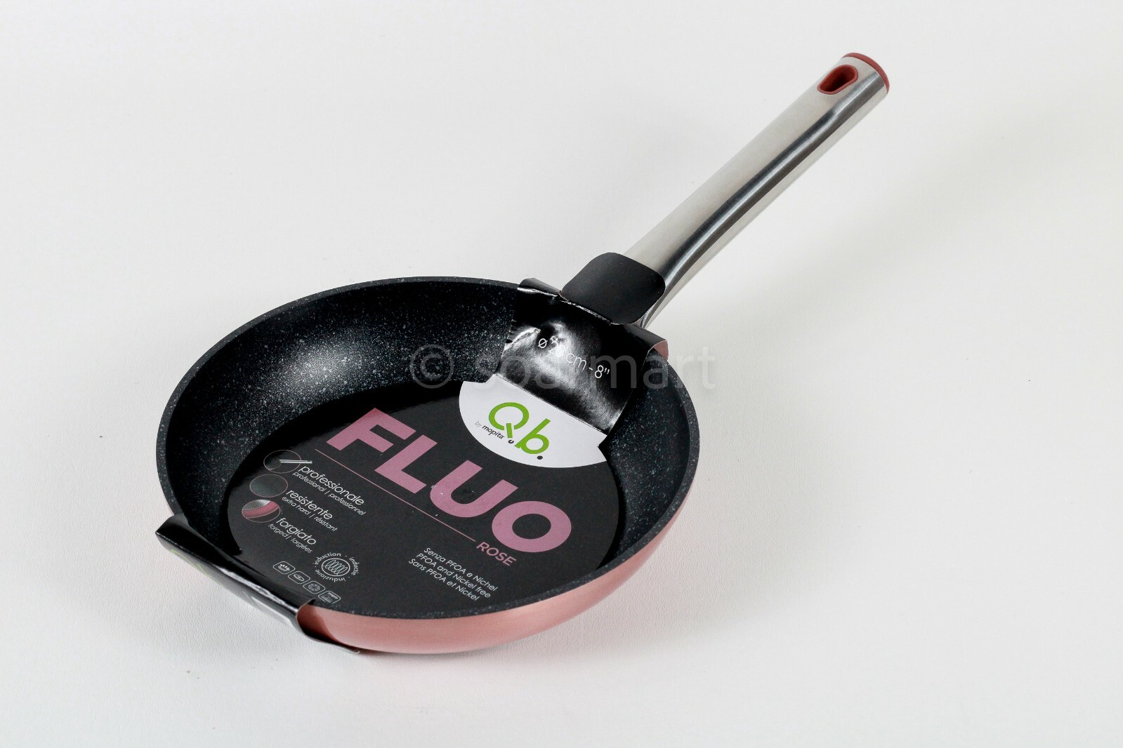 Q.b. Fluo Frying Pan Forged Aluminium 8″ (20cm ) Speckled Black / Pink