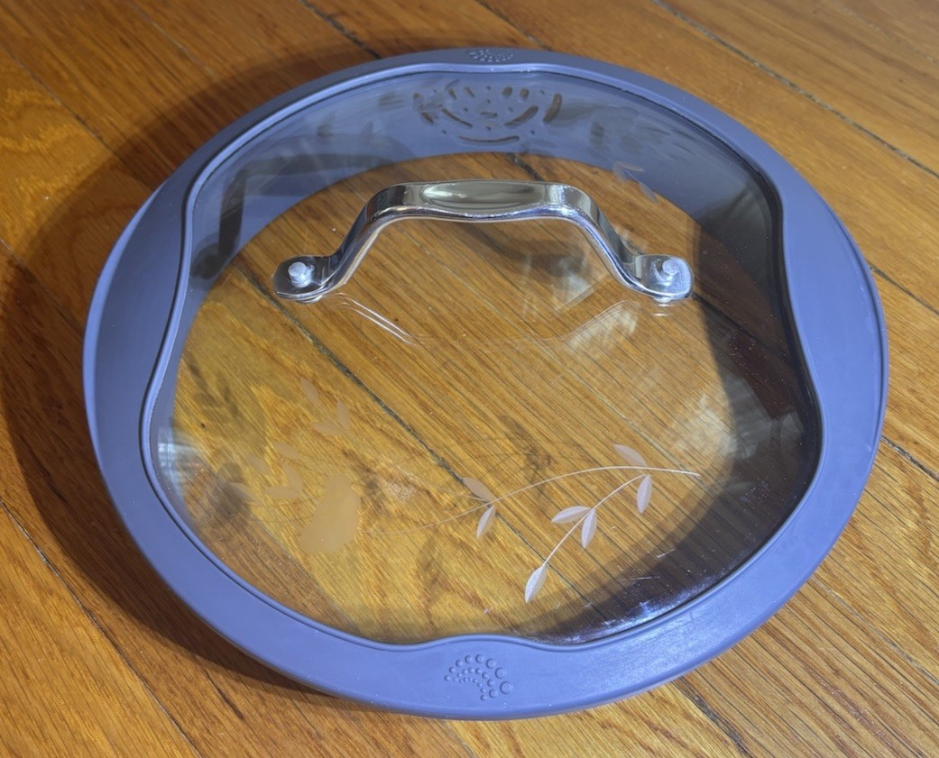 Princess House Heritage Glass and Silicone Strailing Lid 10″ Diameter READ