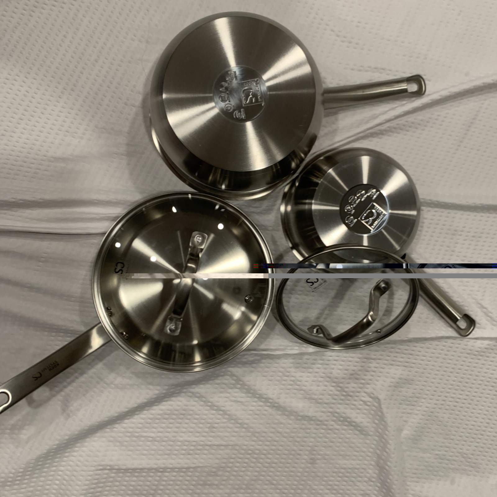 KOCH SYSTEME CS Stainless Steel Sauce Pan with Lid, 1QT & 2QT & 3QT Stainless