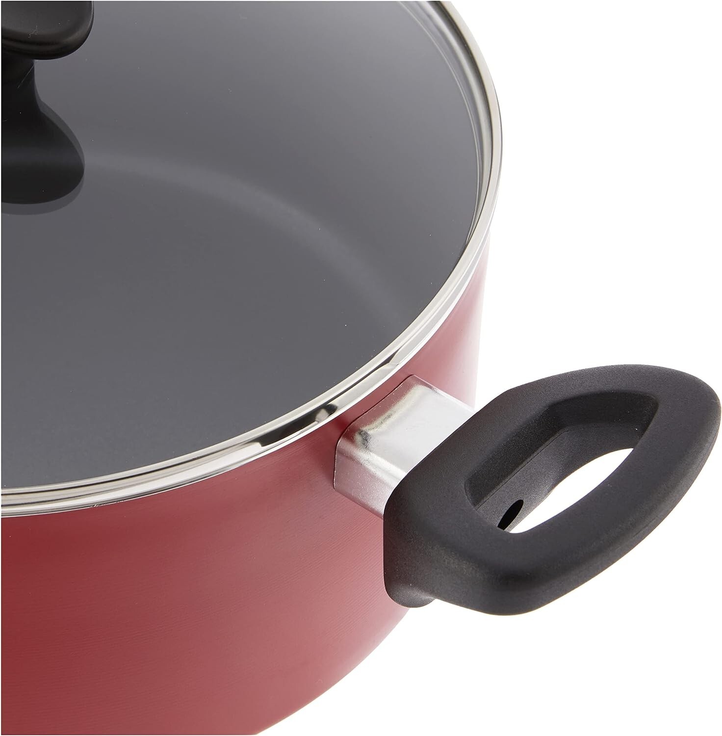12 Piece Nonstick Cookware Set with Utensils – Compatible with All Stoves – Red