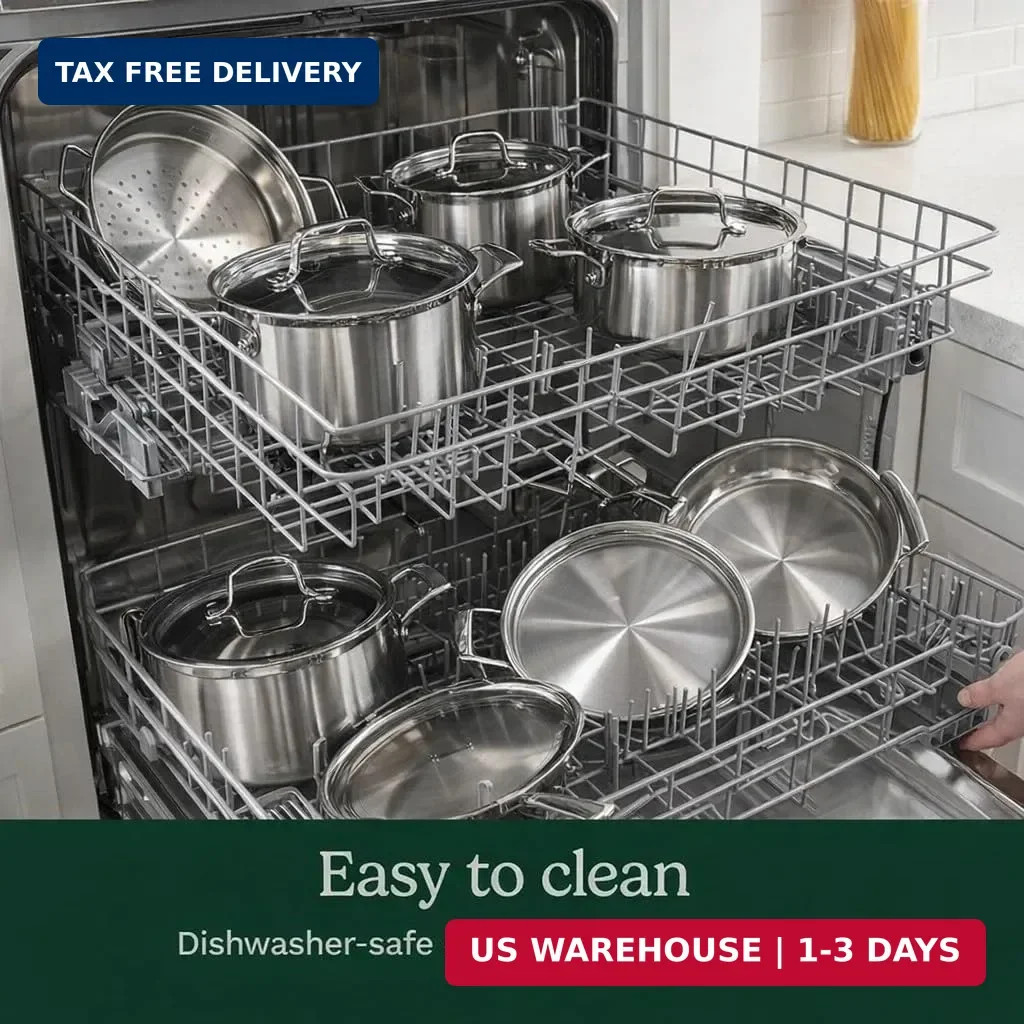 Cuisinart 12-Piece MultiClad Pro Triple Ply Stainless Stainless Steel Pots and P