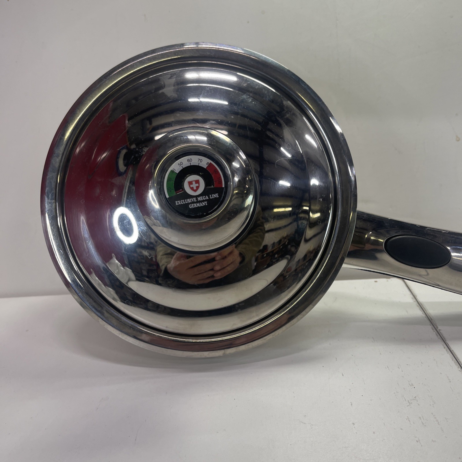 Rare Exclusive Mega Line Germany 18/10 SS 1.7L Sauce Pan W/ Temp Gauge Lid
