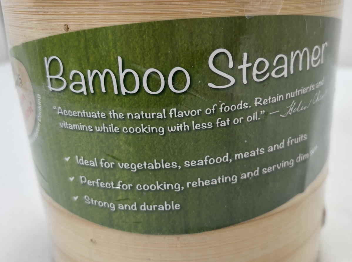 Helen’s Asian Kitchen 6-in Bamboo Steamer Set 97080 New