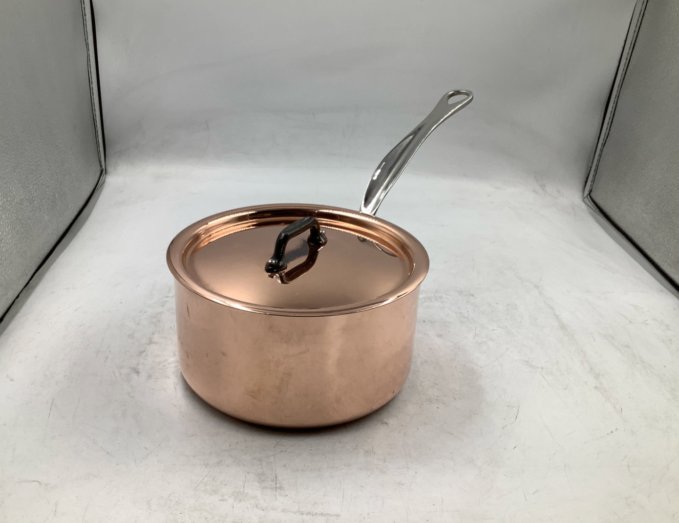 Mauviel M’Heritage 150 S Polished Copper & Stainless Steel Sauce Pan. 1.9 Qt