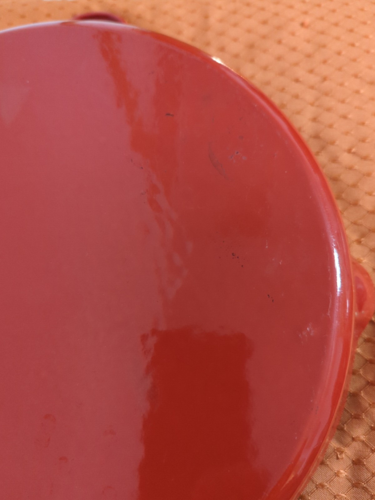 Double Spouted Enameled Cast Iron Round Grill Skillet 11.5″ Red White Unbranded