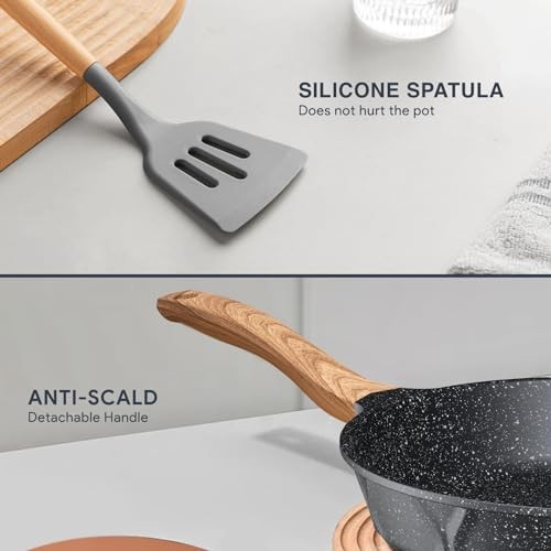 Kitchen Nonstick Cookware Piece Omelette Pan Skillet Set, Nonstick Die-cast 3