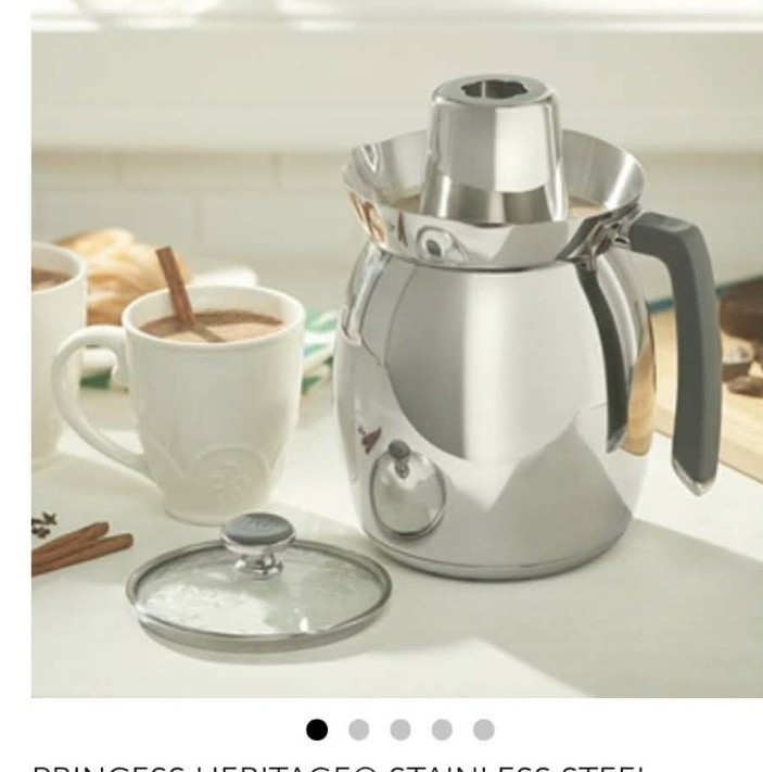 Princess House Heritage Stainless Steel Chocolatera 3 qt 2pc Lid/Pot Double