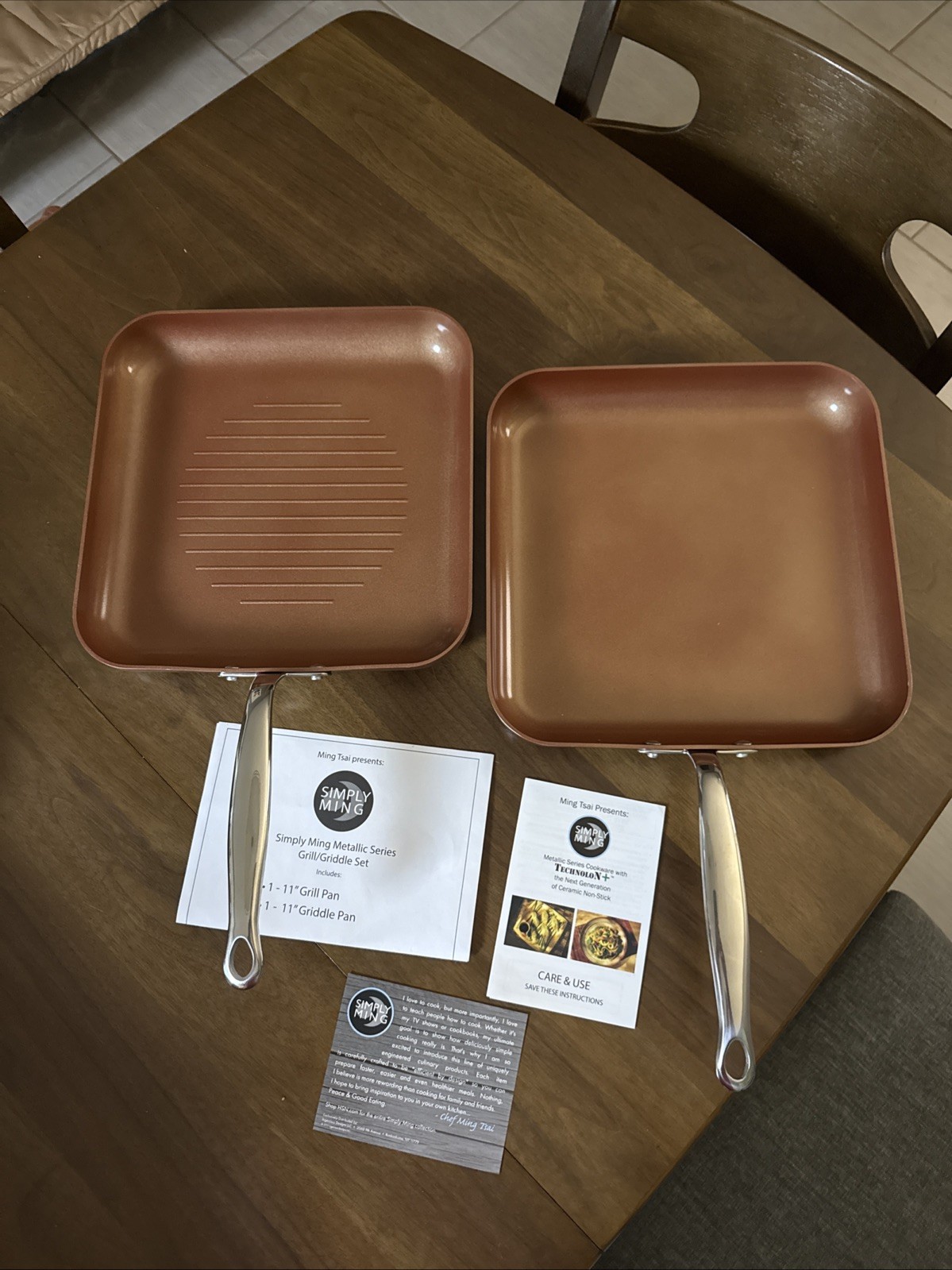 Simply Ming Metallic Series 11” Grill/Griddle Set