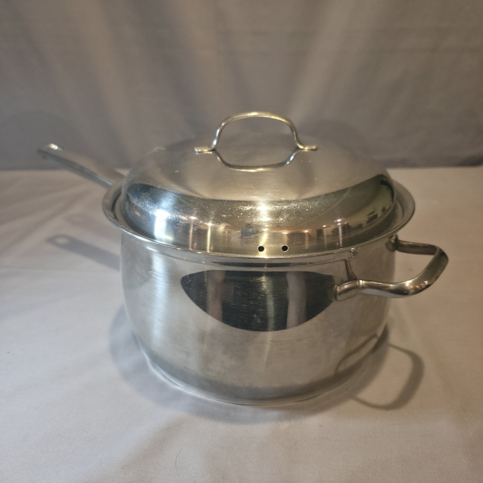 Vintage Belgique Stainless Steel 4.5 Qt Stock Pot & Lid Belgium