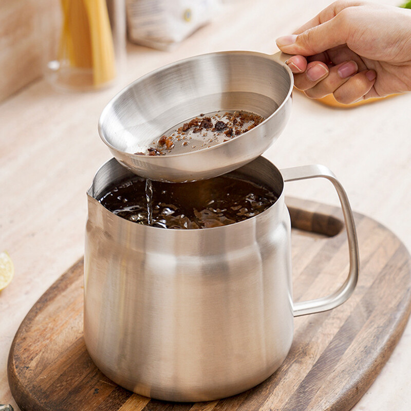 2-in-1 304 Stainless Steel Multifunctional Oil Strainer Pot Kitchen Deep Fryer