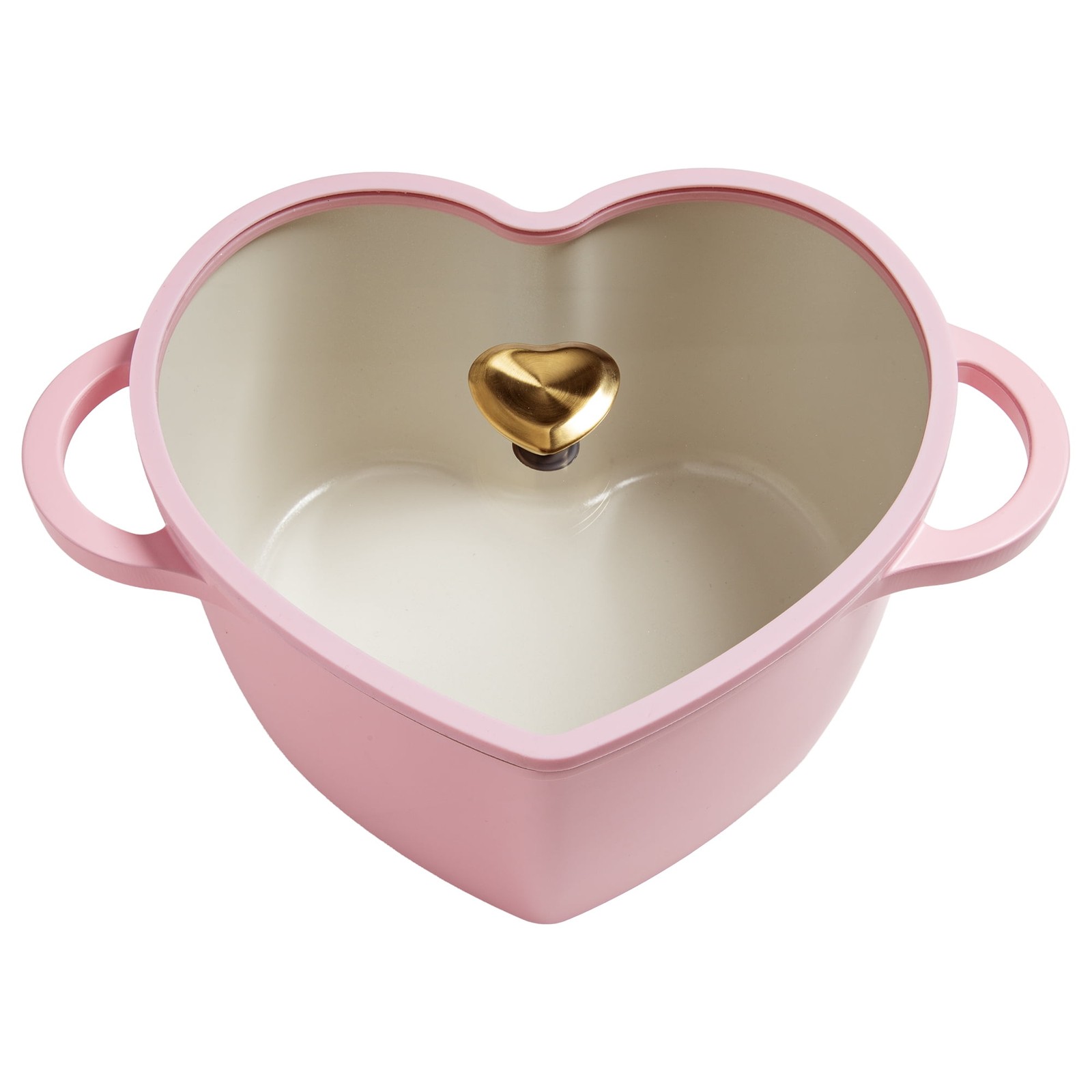 4.6 Qt Heart-Shaped Dutch Oven Pot W/ Lid Clean Ceramic Nonstick Coating