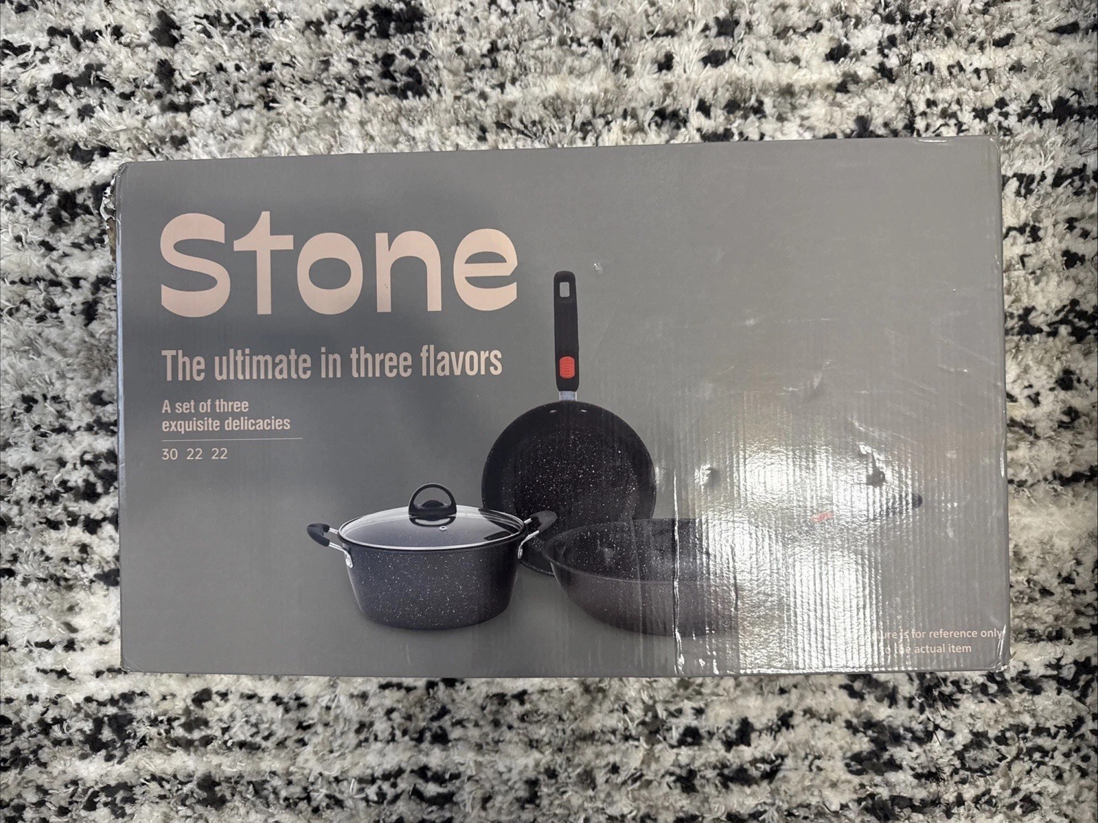 Wok, Pan, and Pot Rock Lined Set Great for gidt