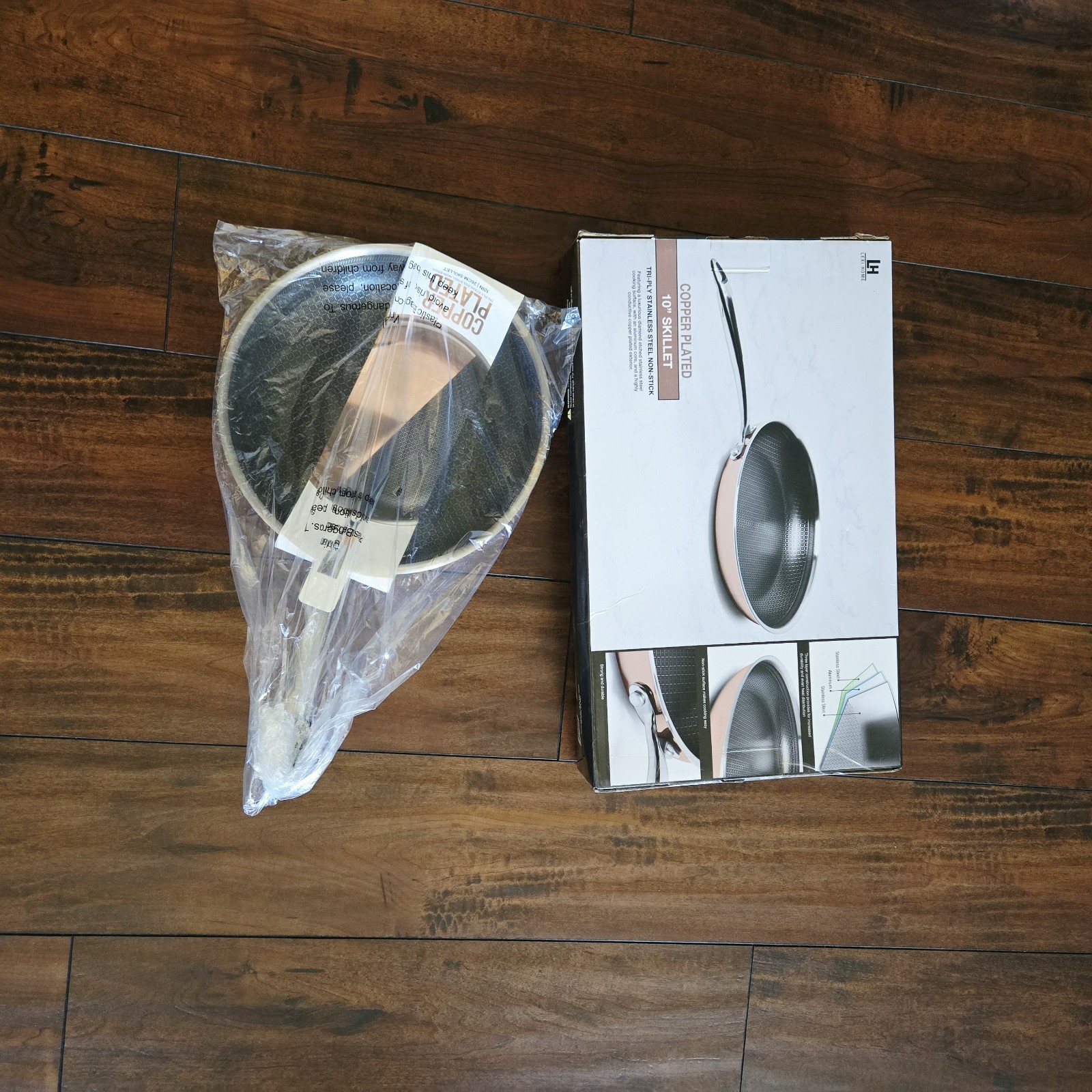 Lexi Home Tri-ply Stainless Steel Copper Coated Non Stick 10″ Frying Pan New