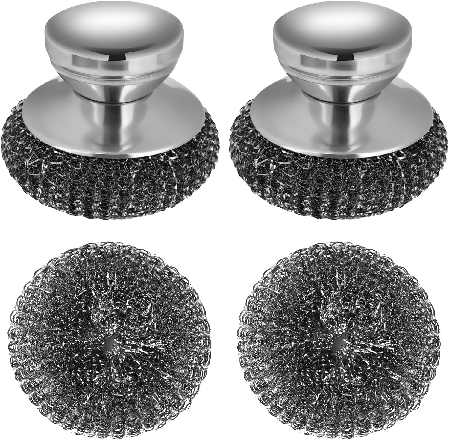 Onewly 2Pack Steel Wool Scrubber Set, Stainless Steel Scrubber with Stainless St