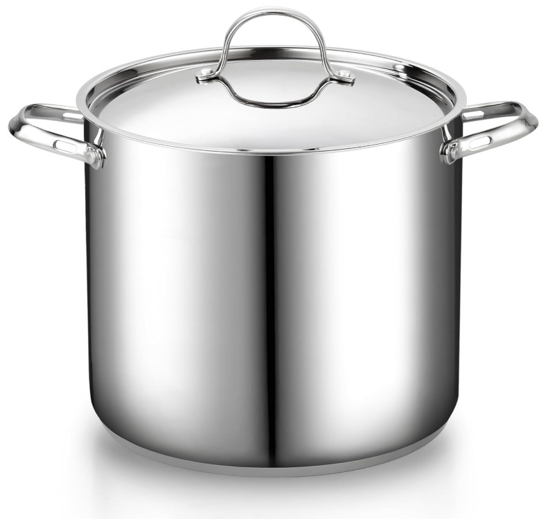 Olla 20QT acero inoxidable 18/10 profunda con tapa, ideal conservas, Nuevo
