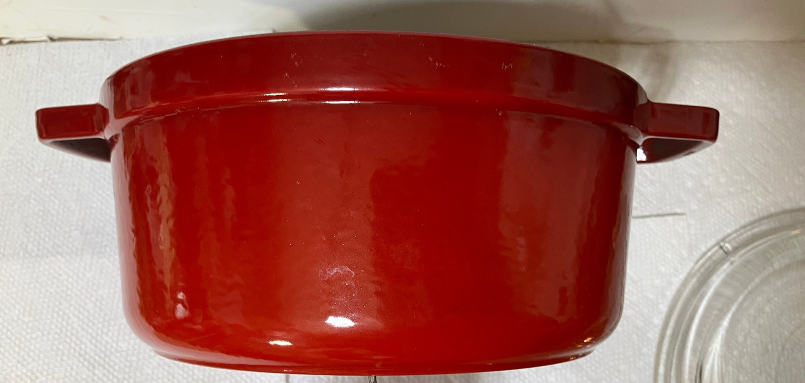 Staub Cast Iron Dutch Oven 4-qt Round Cocotte w/ Glass Lid Cherry Red
