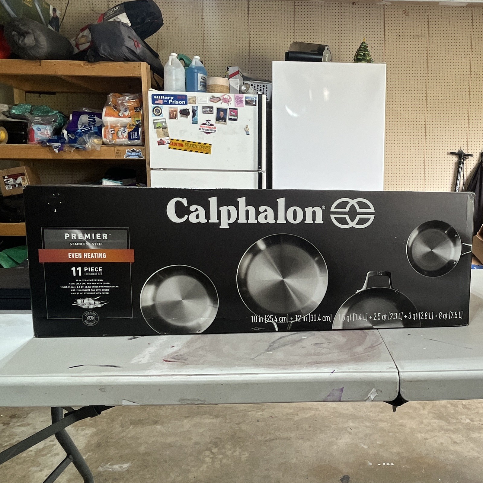 Calphalon Premier 11-Piece Stainless Steel Cookware Set Lids 450°F Gas/Electric