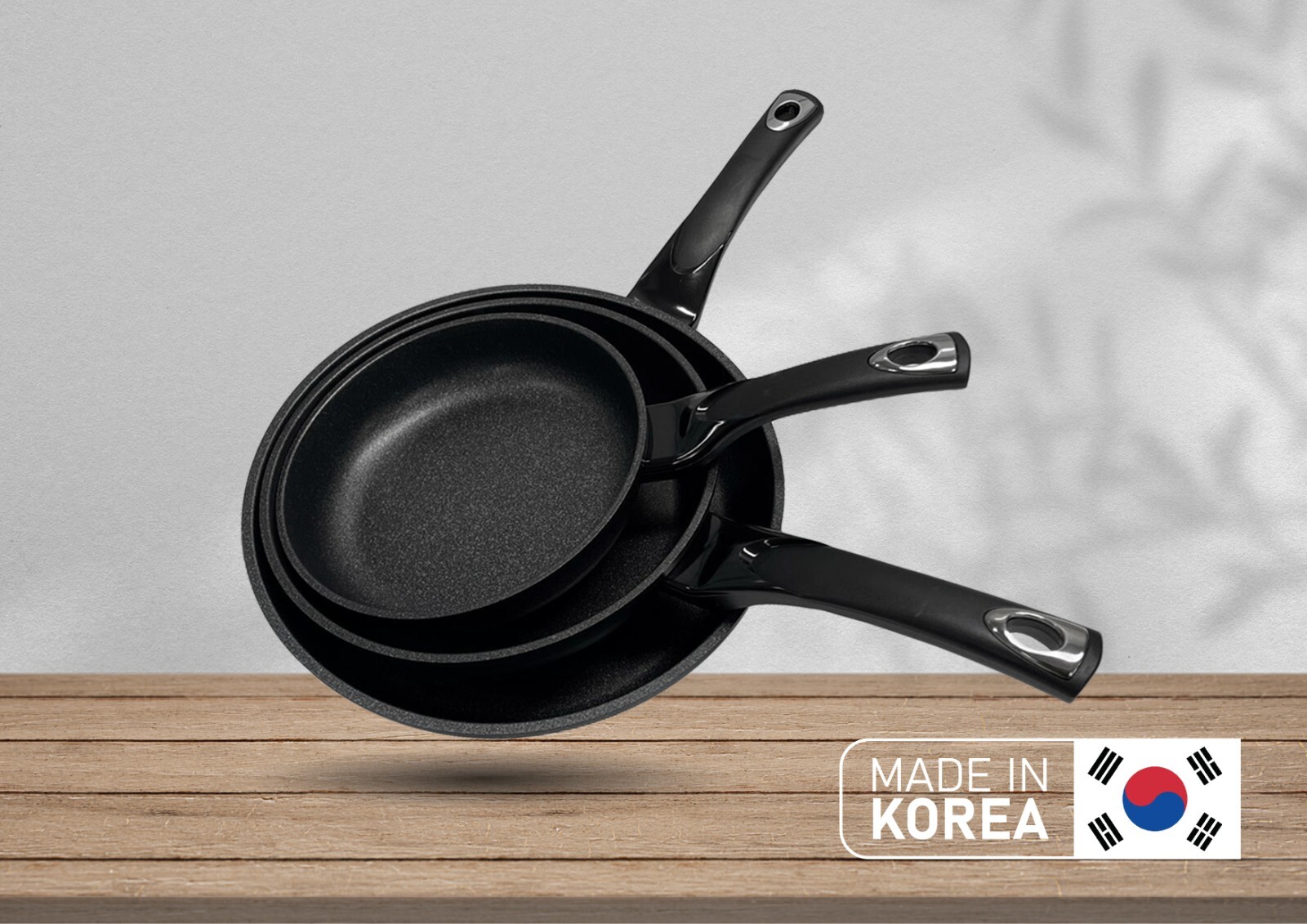 Made in Korea Nonstick Marble Frying Pan 3 Pc Set Marble Coating 8″, 9.5″, 11″