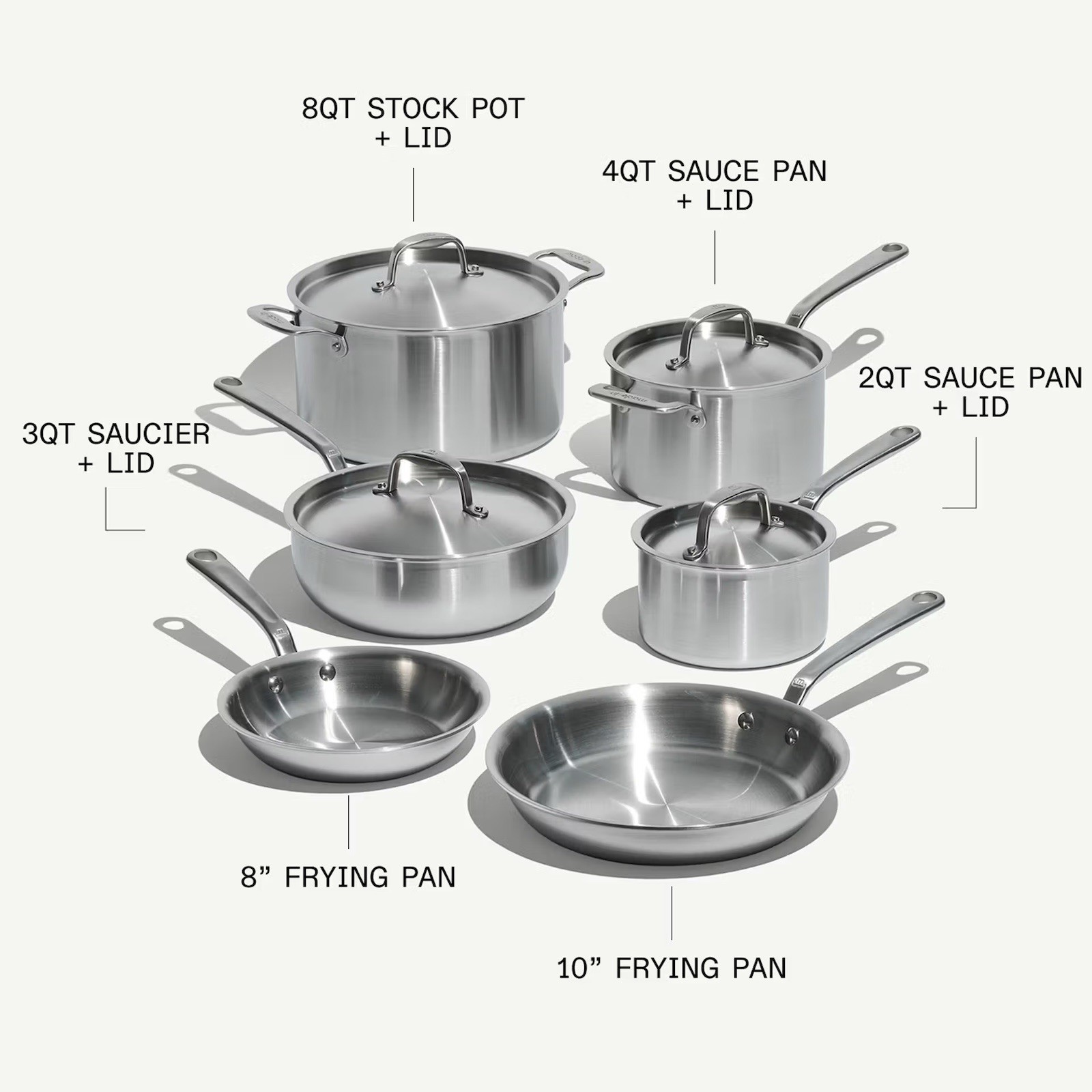 10-Piece Professional Stainless Steel Cookware Set – Made in Italy (NEW)