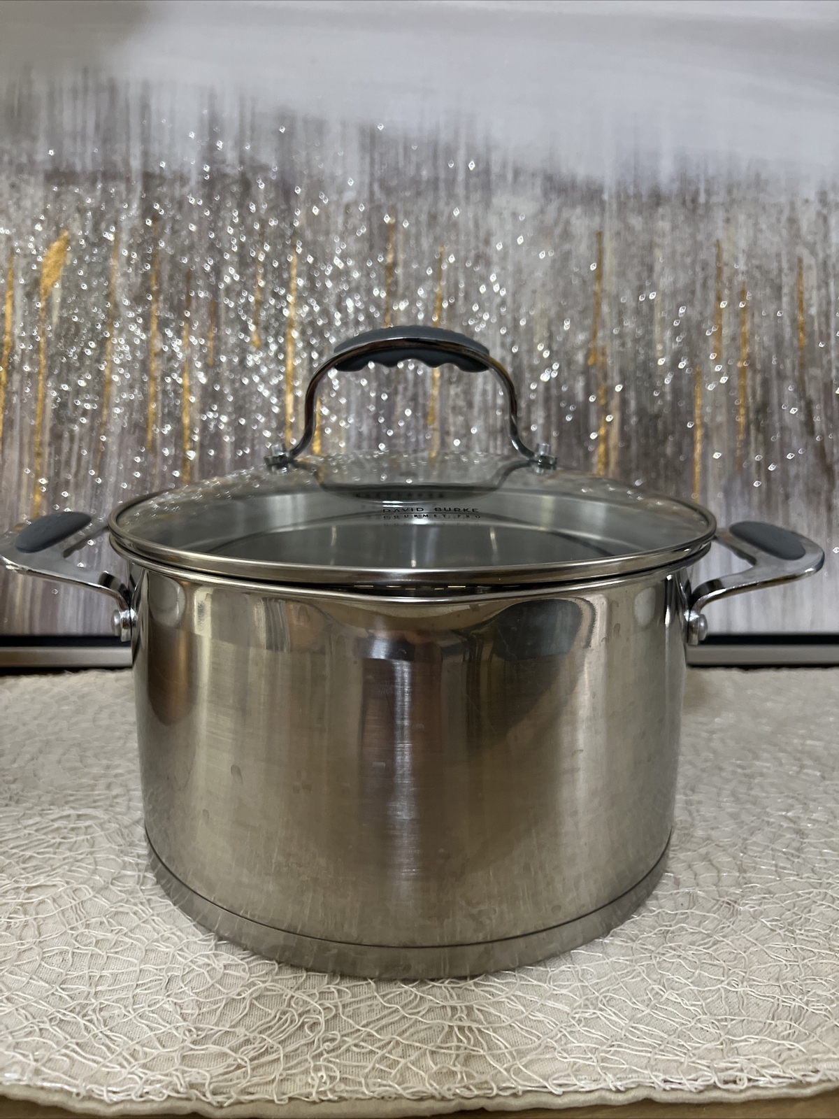 David Burke Gourmet Pro Heavy Gauge Stainless 6.3 Qt. /6L Stockpot /Lid Strainer