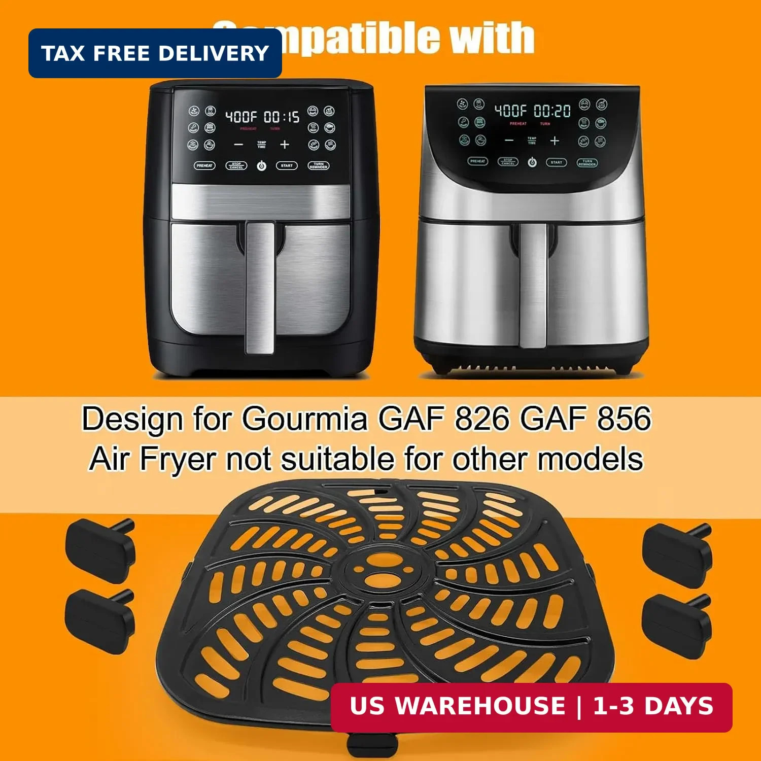 Air Fryer Replacement Parts Compatible with GAF826 GAF856, Nonstick 9.8”*9.8”