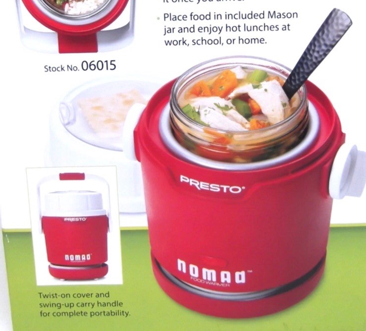 Presto® Nomad™ Electric Traveling Food Mason Jar Lunch Warmer 06015 Red