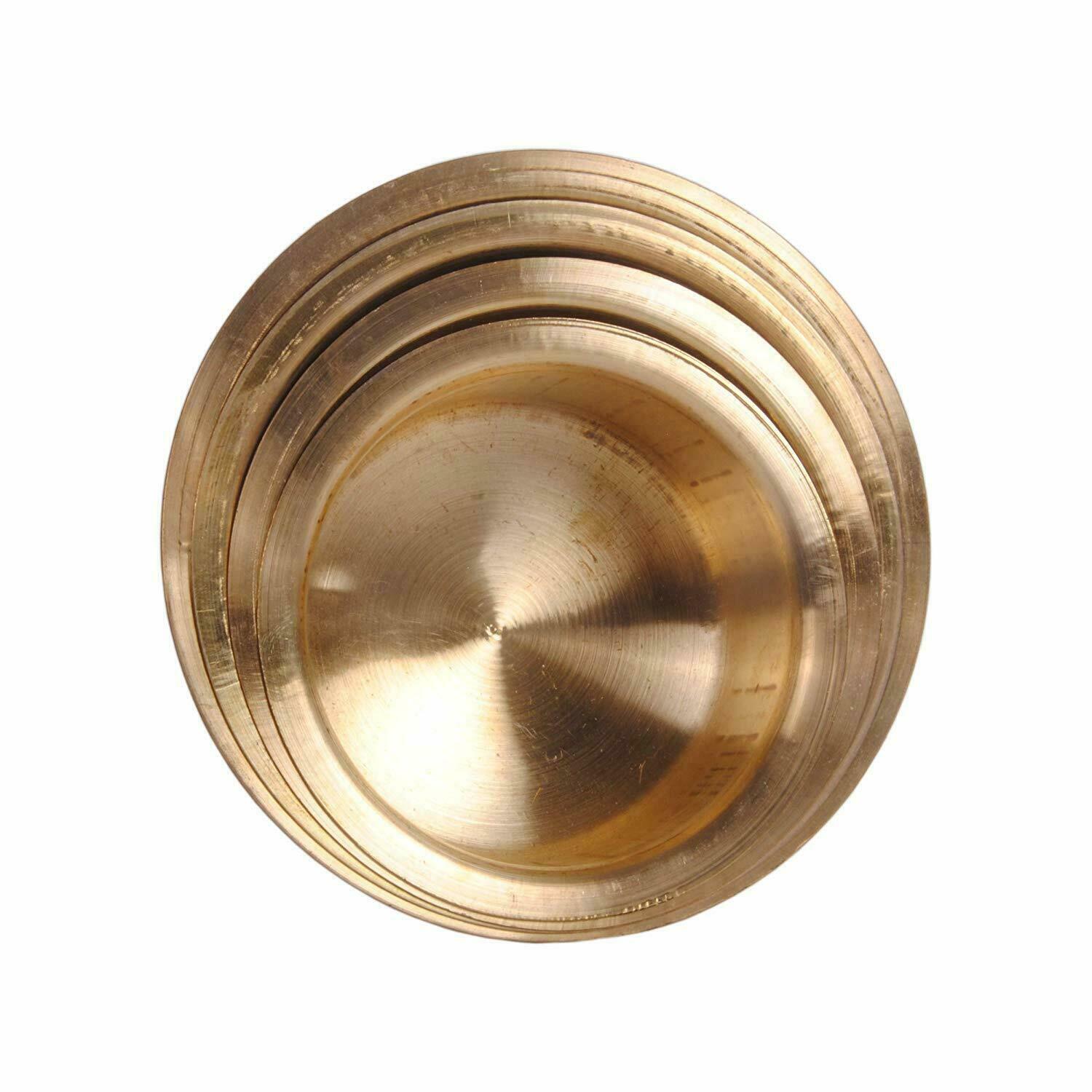 Pure Brass Cooking & Serving Tope Indian Bhagona With Steel Lid Set of 4 Pots