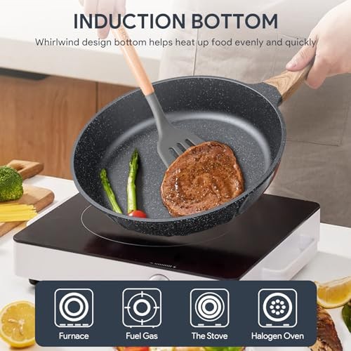 Kitchen Nonstick Cookware Piece Omelette Pan Skillet Set, Nonstick Die-cast 3