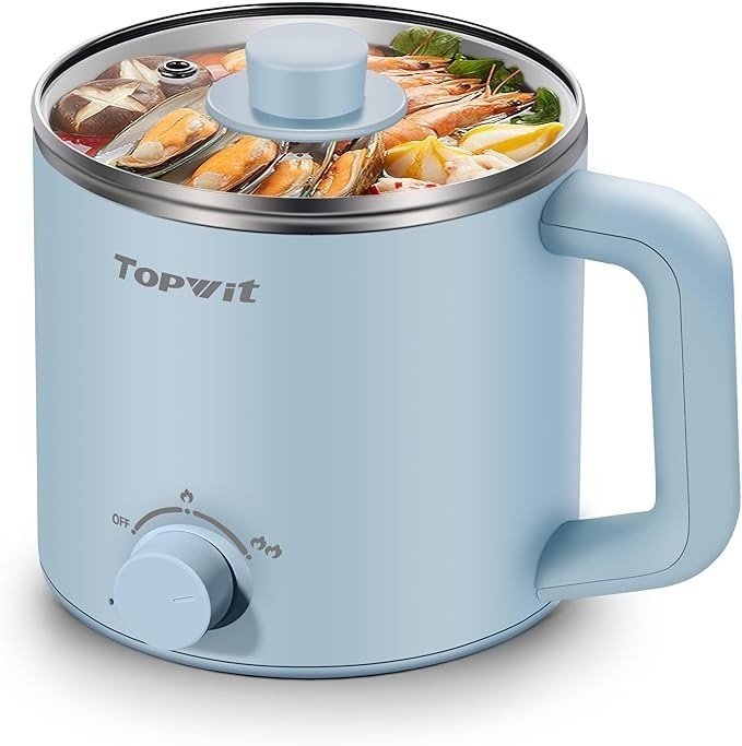 Topwit T160 Electric Hot Pot Cooker 1.6L Light Blue Ramen Cooker