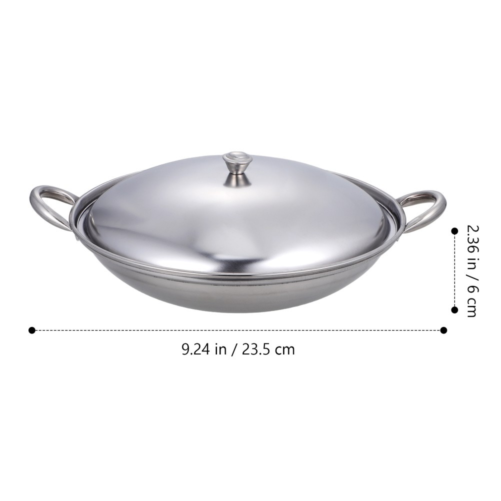 Stainless Steel Cooking Pot Set with Lid Portable Cooking Pan 2pcs