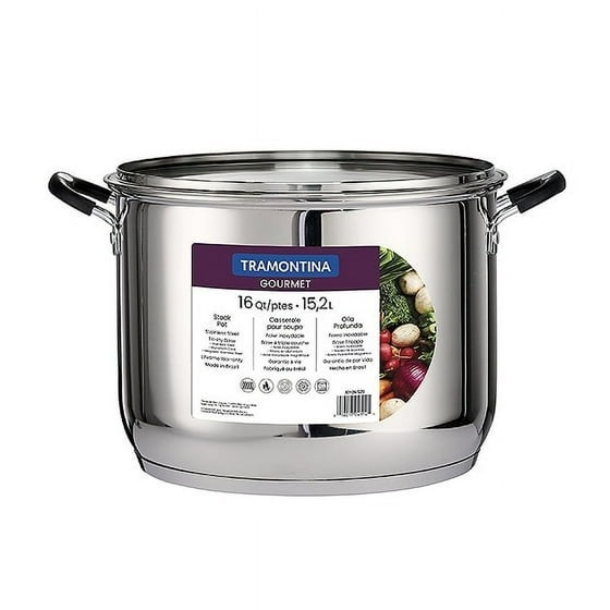 Tramontina 16Qt Stainless Steel Stock Pot with Lid
