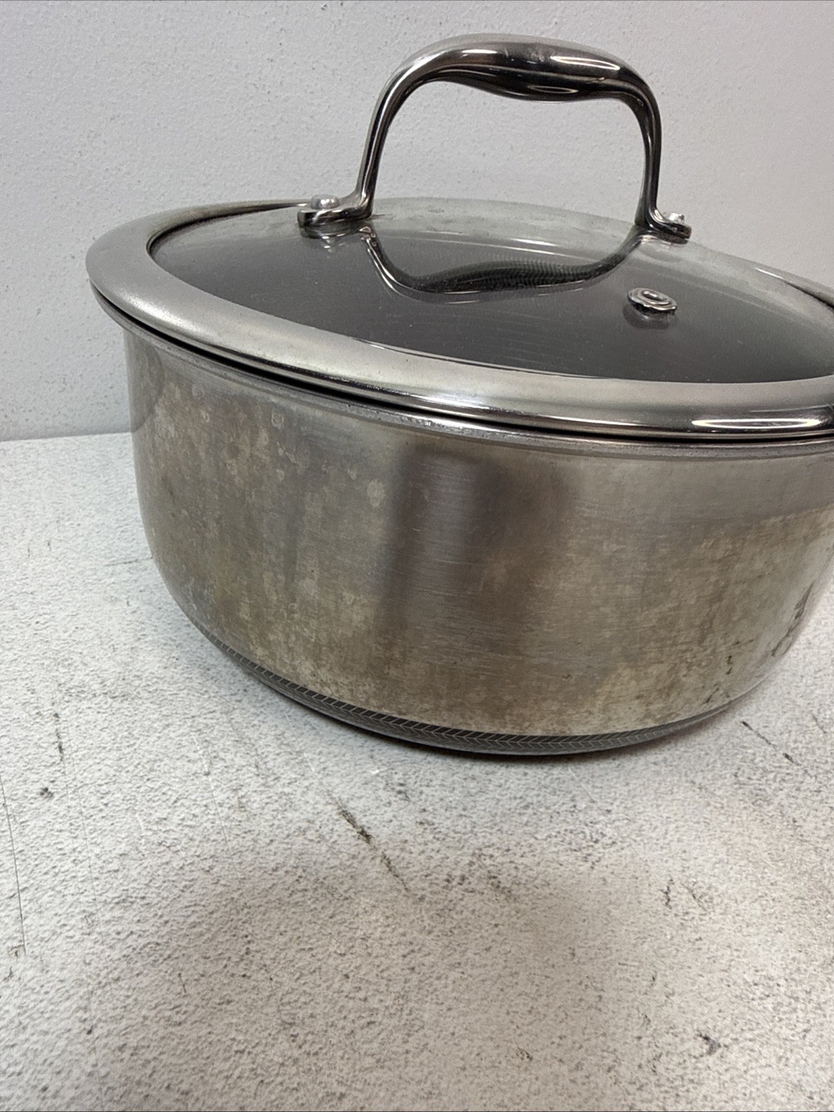 Hexclad Hybrid Nonstick 3 QT Quart Saucepan Pot 8″ With Glass Lid *AS IS*