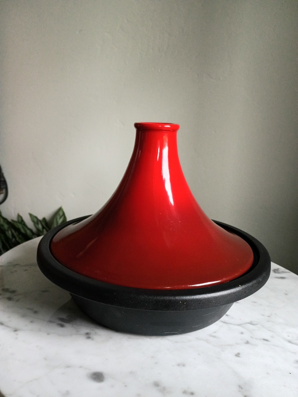 🔥 LE CREUSET 27 France Red Enamel Cast-Iron Stoneware 2.5qt Moroccan TAGINE 🔥