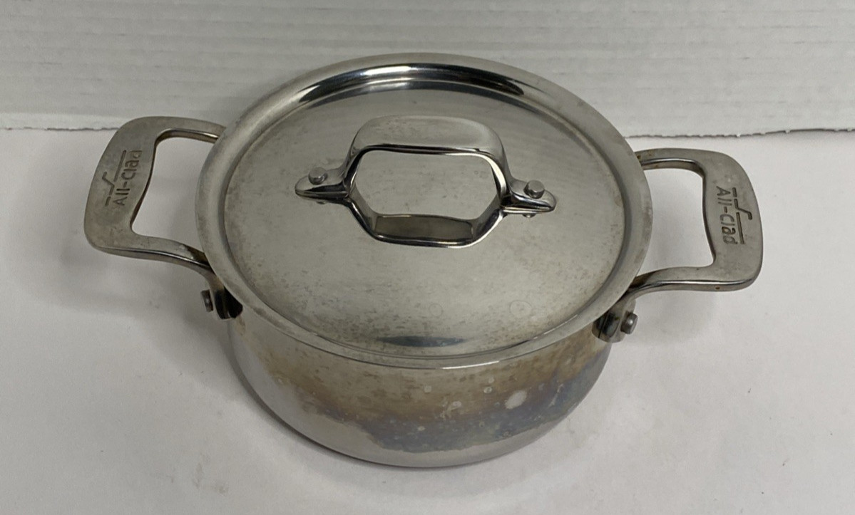 All-Clad Stainless Steel Mini Dutch Oven Cocotte Pot with Lid .5 Qt Heat Stains