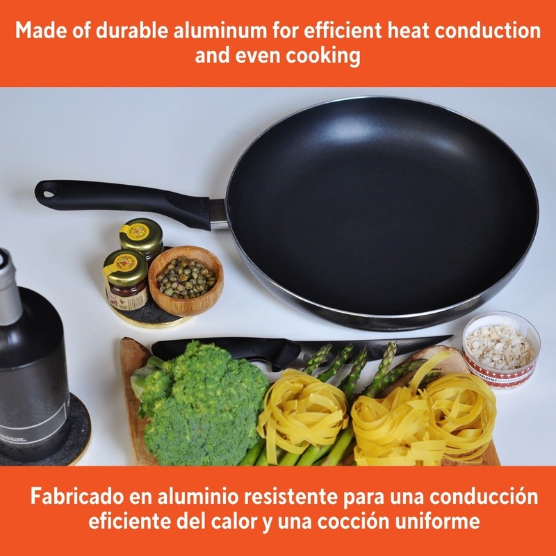 Nonstick Aluminum Fry Pan Ergonomic Handle Kitchen Essential Frying Sautéing New