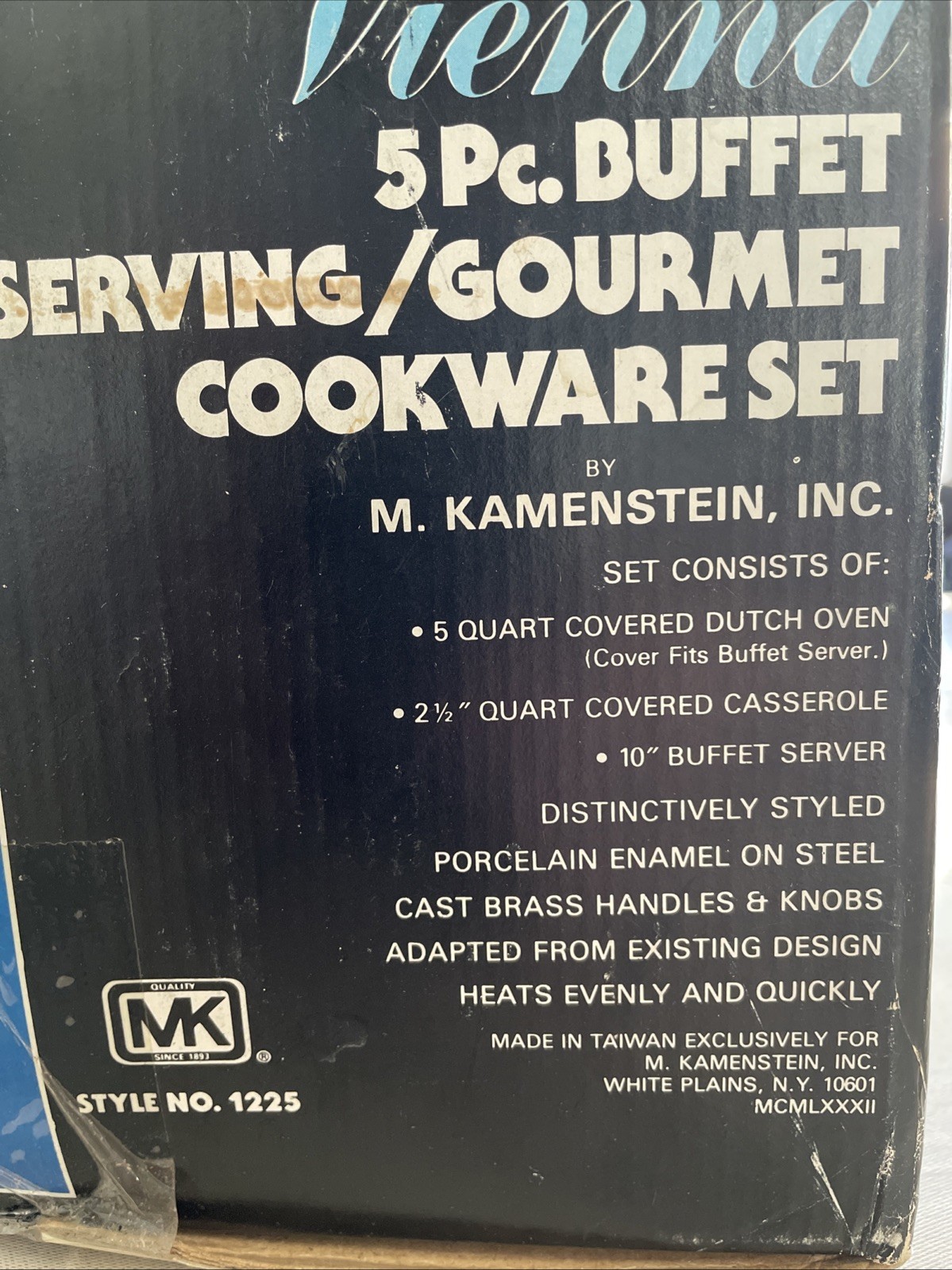 M. Kamenstein Vienna 5Pc Buffet Serving Cookware Set Enamel Steel NEW IN BOX!