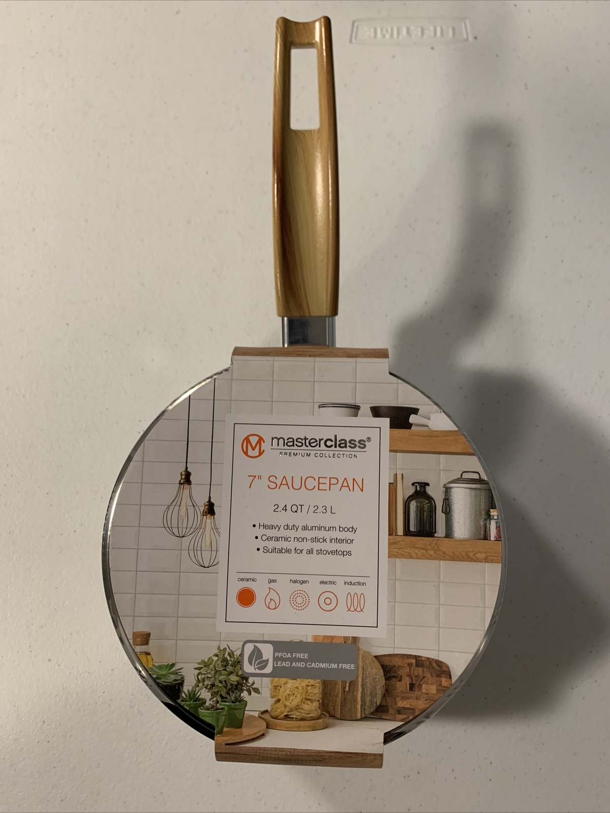 Brand New Masterclass Premium Collection 7” 2.4 Qt Saucepan With Glass Lid White