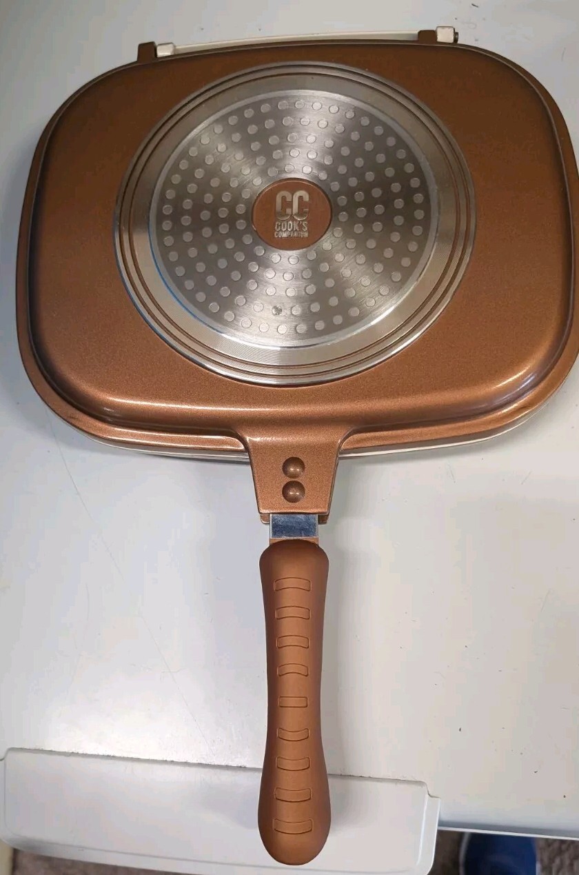Cook’s Companion Cast Aluminum Nonstick Versa Flip II Pan Copper Color