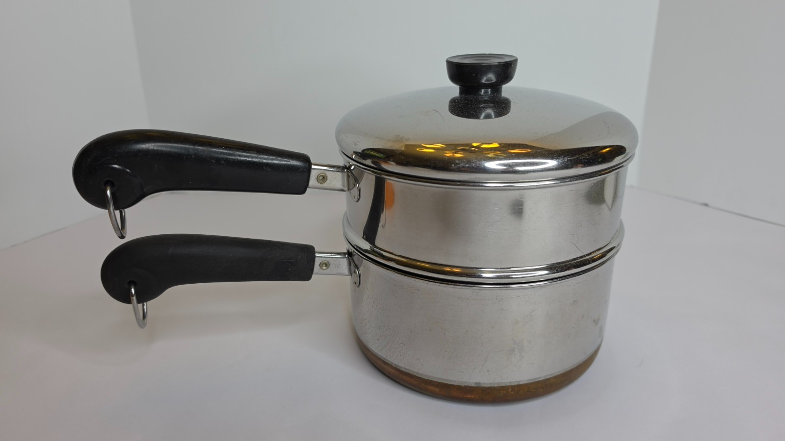 Vtg Revere Ware stainless 2 Qt Double Boiler Steamer Sauce pot