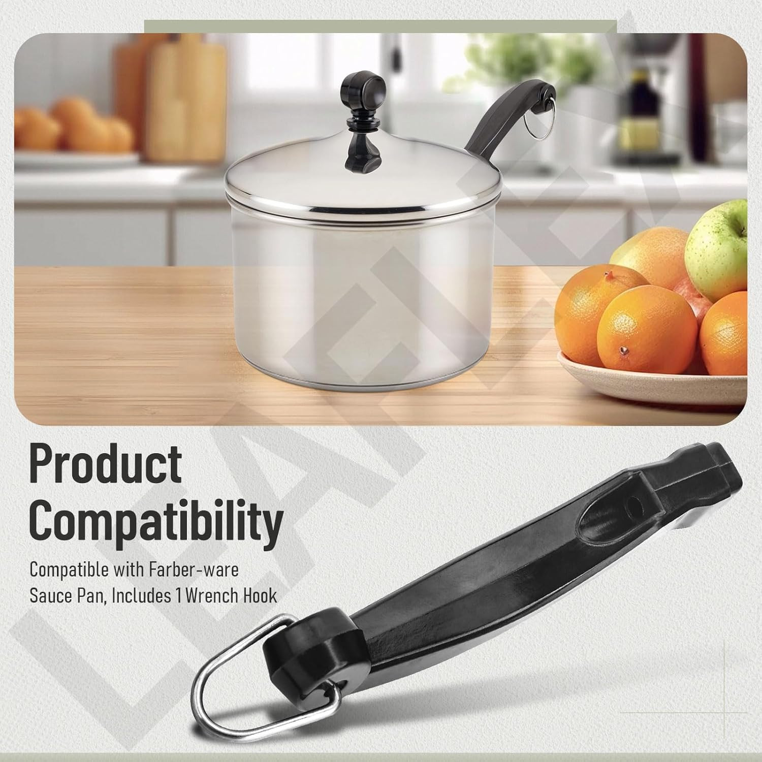 P08-031 Replacement Saucepan Handle (Short) for Farber-Ware Sauce Pan, Includes