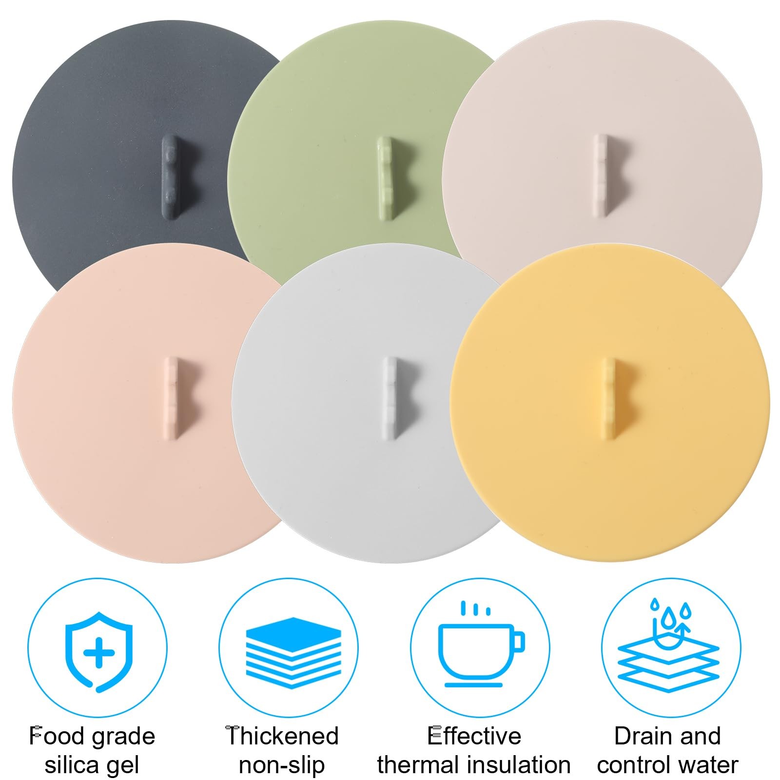 Best Silicone Lids for Cups, Ymapinc 6Pcs Cup Covers, Colored Universal Lids