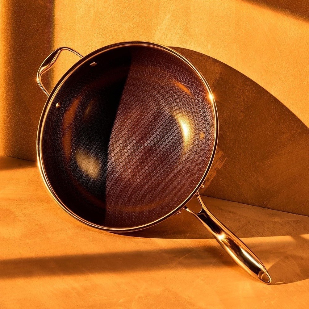Tri Size Nonstick Wok 12.6 inch 13.4 inch 14.2 inch Oven Safe Up to 900 F