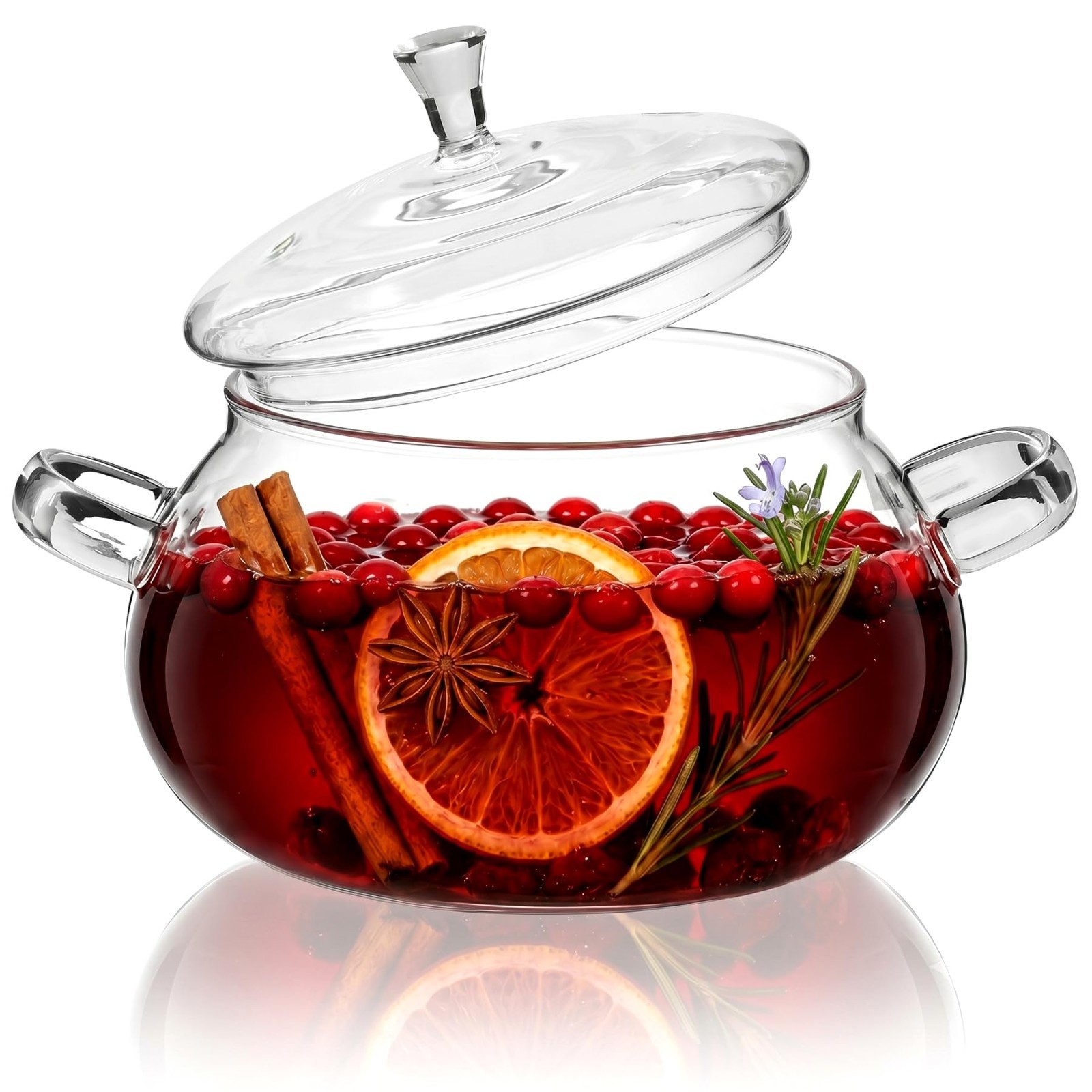 Glass Pots for Cooking on Stove,2.5L/83oz Borosilicate Glass Simmer Pot…