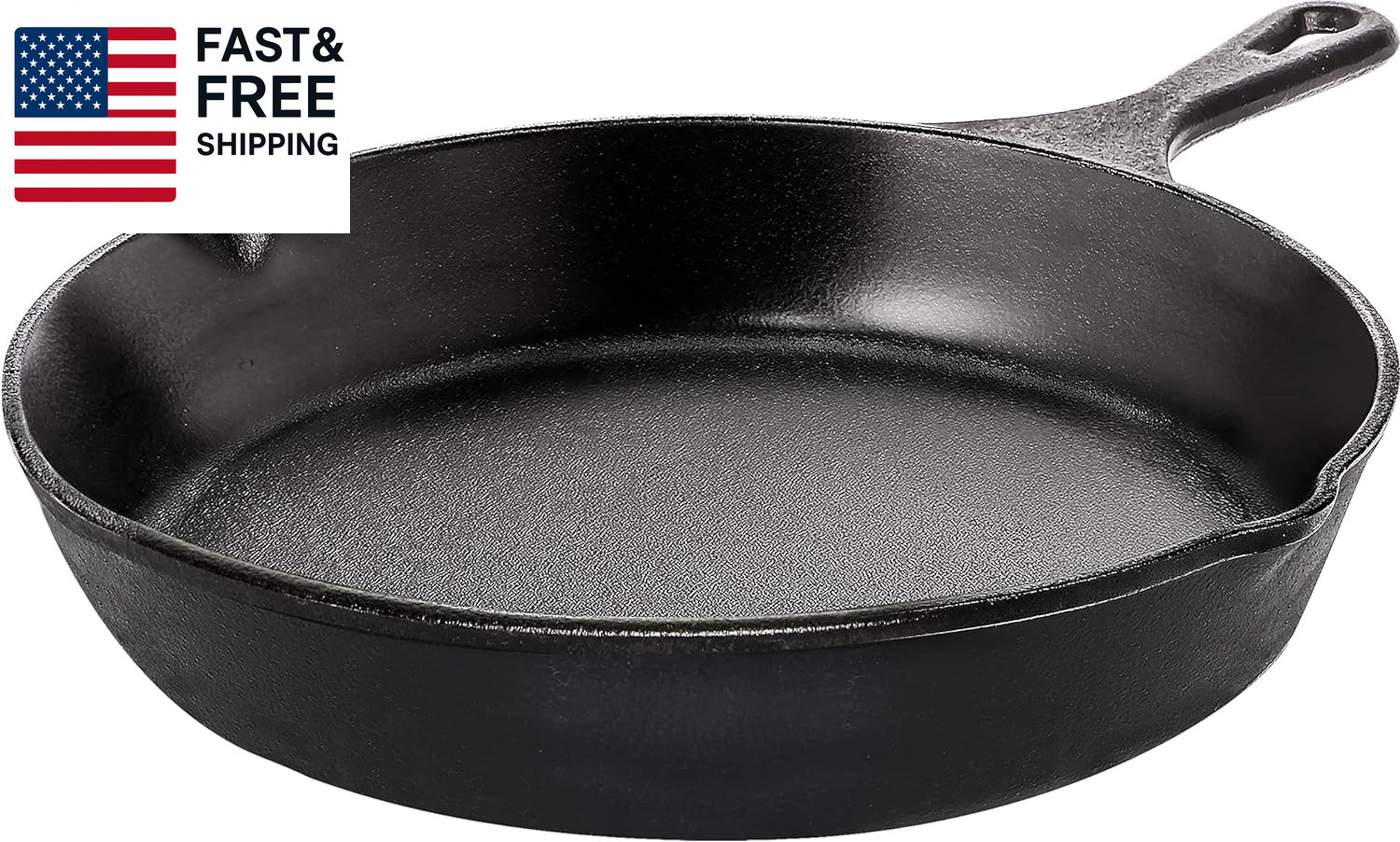 Cast Iron Frying Pan 8 Inch, Cast Iron Chefs Pan, Pre Seasoned Skillet, Safe Gri