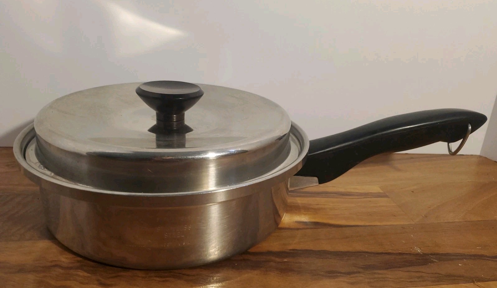 Vintage Colonial Ware Pot Pan 8.5 Inch Stainless Heavy Duty 3 Ply 18-8 USA & Lid