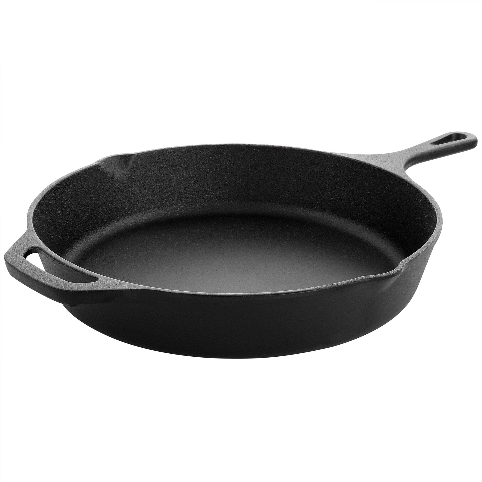 MegaChef 12″ Round Preseasoned Cast Iron Frying Pan in Black