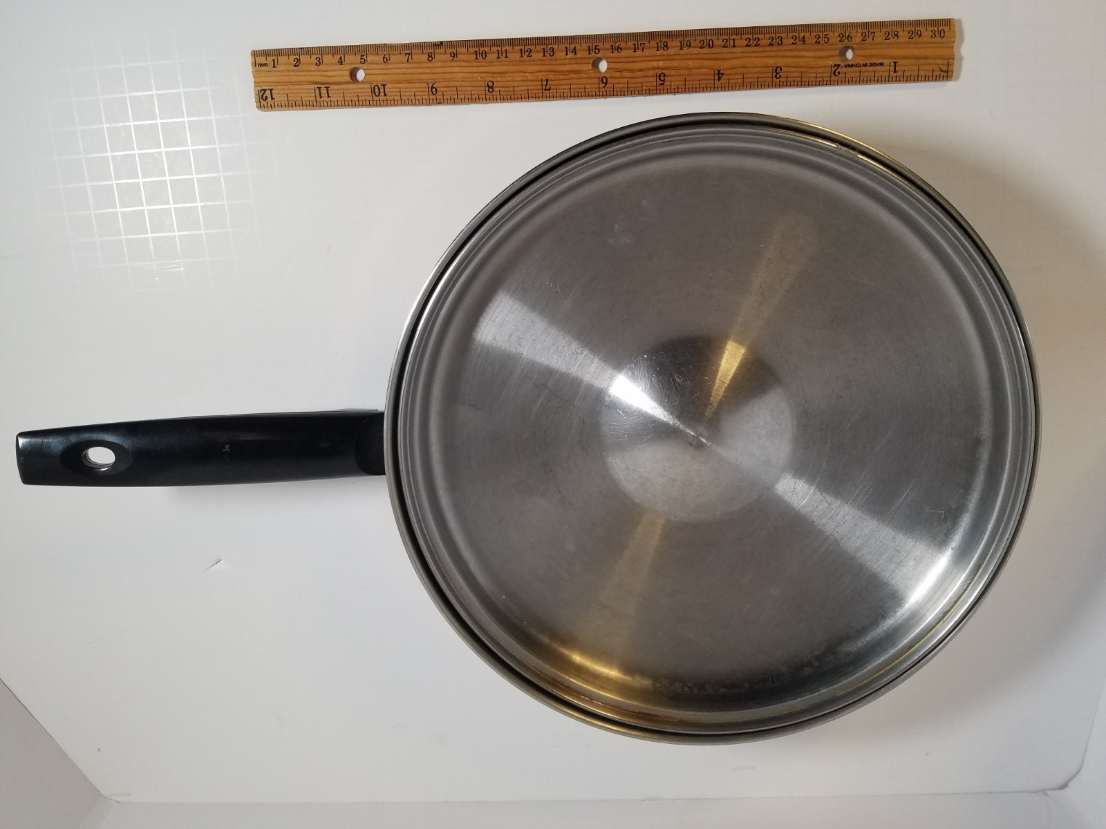Vintage Ekco Criteria Stainless Steel 10-3/4″ Skillet # M7750 USA With LID